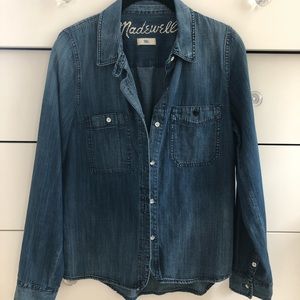 Madewell Dark Wash Chambray Shirt